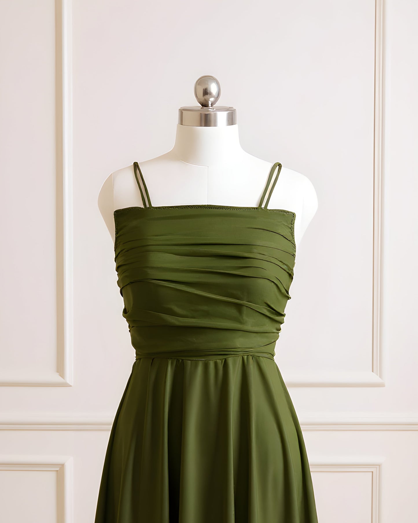 Olive ease Draped flowy A-Line Dress