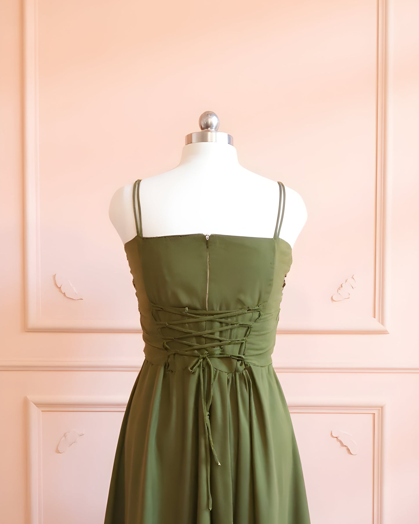 Olive ease Draped flowy A-Line Dress